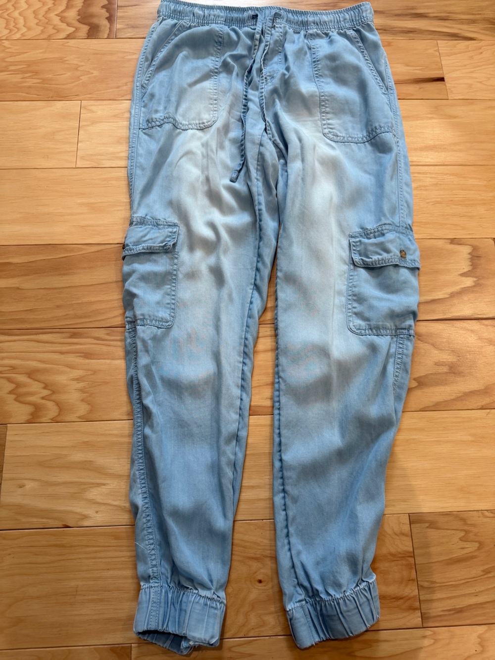 C&C California Women’s Small Blue Lyocell Cargo Jogger Pants Drawstring Utility